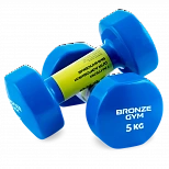 Гантели для аэробики виниловые BRONZE GYM,5 кг., пара